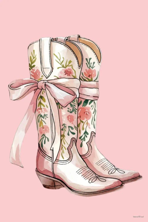 Bow Boots by lettered & lined wall art
