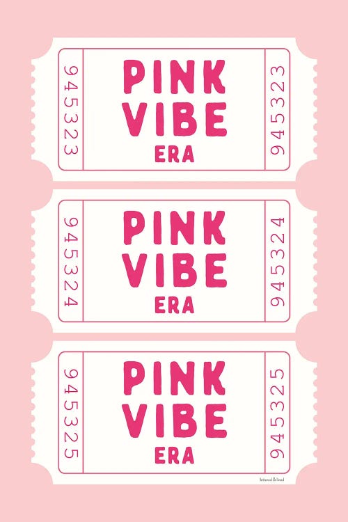 Pink Vibe Only by lettered & lined wall art