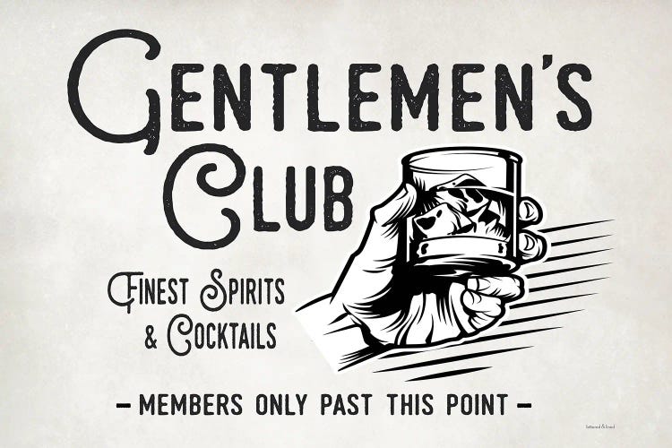 Gentlemen's Club - Finest Spirits - Canvas Wall Art | lettered & lined