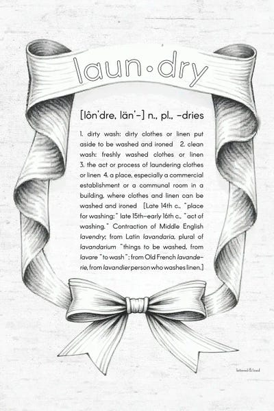 Laundry Definition - Bow Series by lettered & lined canvas print