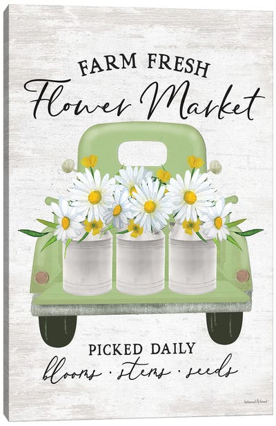 Flower Market Daisies Canvas Art Print - lettered & lined