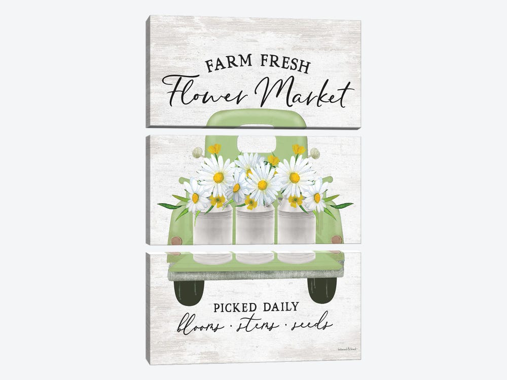 Flower Market Daisies by lettered & lined 3-piece Canvas Art