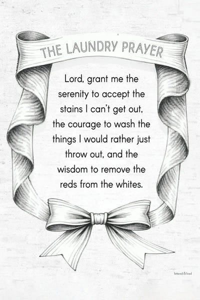 The Laundry Prayer - Bow Series by lettered & lined canvas print