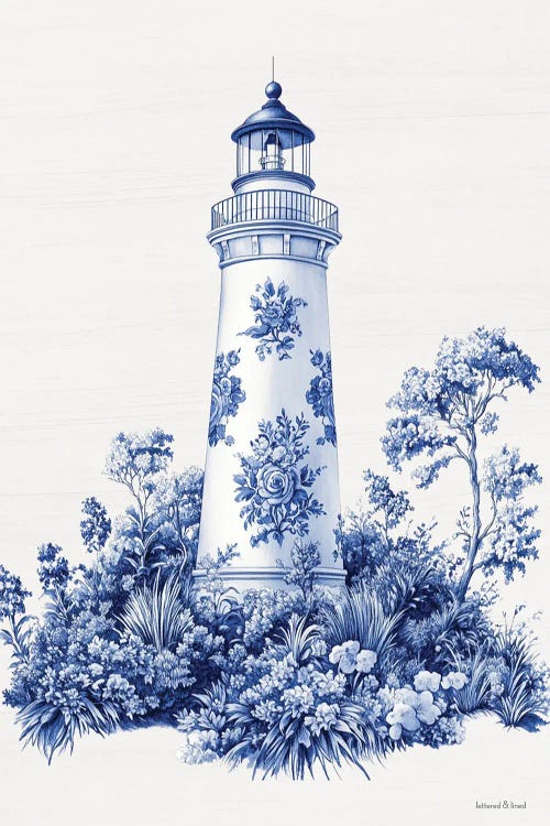 Toile Lighthouse by lettered & lined wall art
