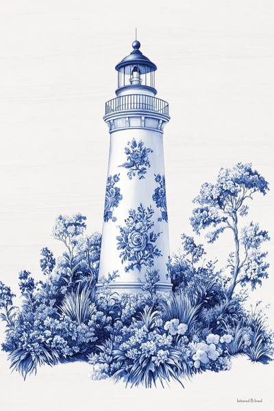 Floral & Botanical Patterns: Toile Lighthouse by lettered & lined