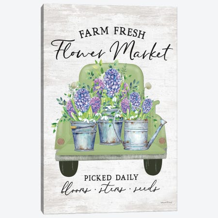 Flower Market Hyacinths Canvas Print #LLI15} by lettered & lined Canvas Print