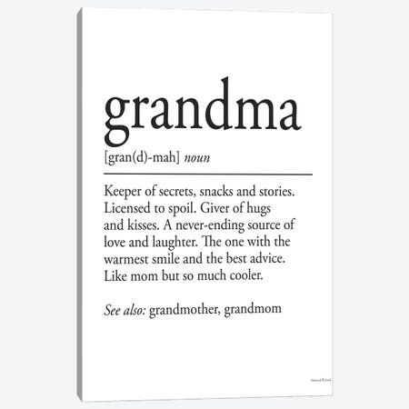 Grandma Definition Canvas Print #LLI19} by lettered & lined Canvas Artwork