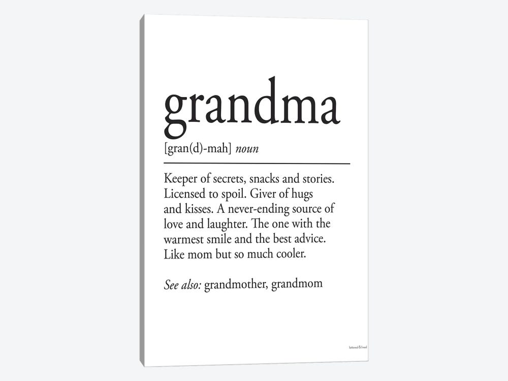 Grandma Definition by lettered & lined 1-piece Art Print