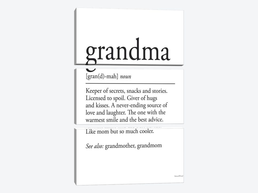 Grandma Definition by lettered & lined 3-piece Canvas Art Print