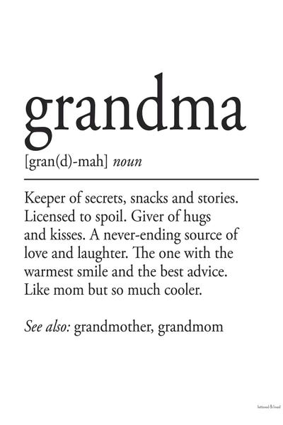 Black & White Digital Art: Grandma Definition by lettered & lined