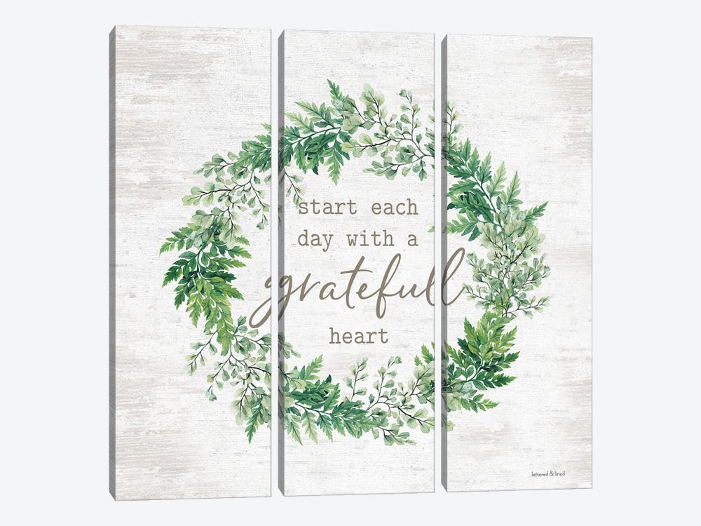 Grateful Heart Wreath by lettered & lined 3-piece Art Print