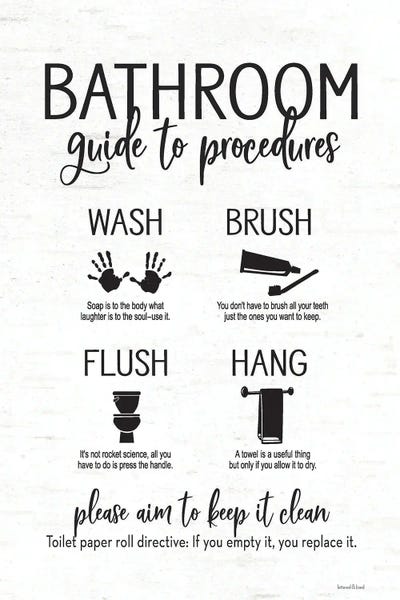 Bathroom Humor: Bathroom Guide by lettered & lined