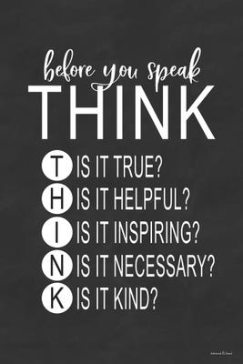 Think Before You Speak Canvas Art by lettered & lined | iCanvas