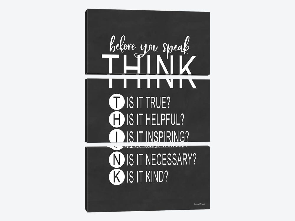 Think Before You Speak by lettered & lined 3-piece Canvas Wall Art