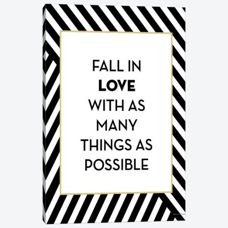 Fall In Love Canvas Print #LLI49} by lettered & lined Art Print