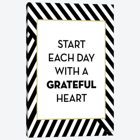 Start Each Day Canvas Print #LLI59} by lettered & lined Canvas Artwork