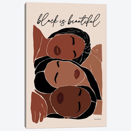 Black Is Beautiful Canvas Print #LLI5} by lettered & lined Canvas Print