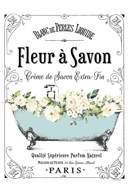French Bathroom Set I by lettered & lined wall art