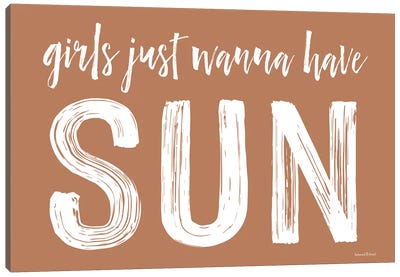 Girls Just Wanna Have Sun Canvas Art Print - lettered & lined