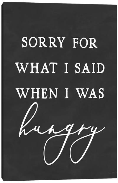 I Was Hungry Canvas Art Print - lettered & lined