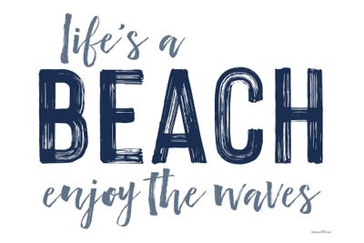 Life's A Beach by lettered & lined multi panel art