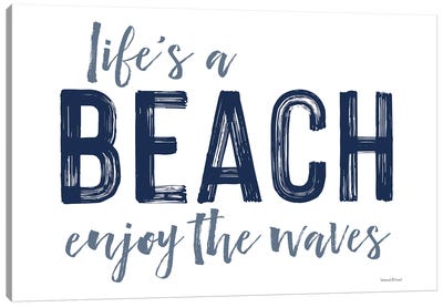 Life's A Beach Canvas Art Print - lettered & lined