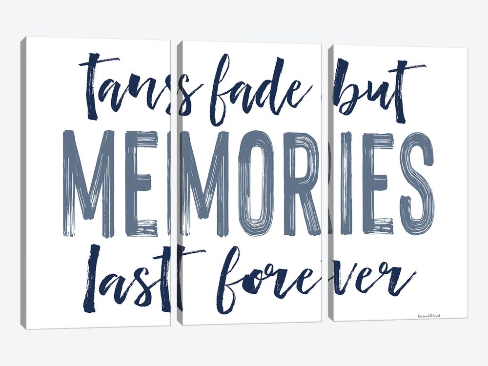 Memories Last Forever by lettered & lined 3-piece Canvas Print