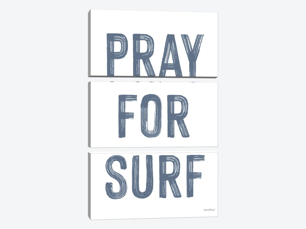 Pray For Surf by lettered & lined 3-piece Canvas Wall Art