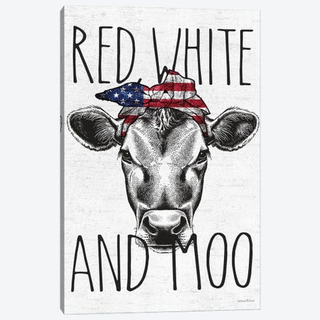Red, White And Moo Canvas Print #LLI93} by lettered & lined Canvas Art