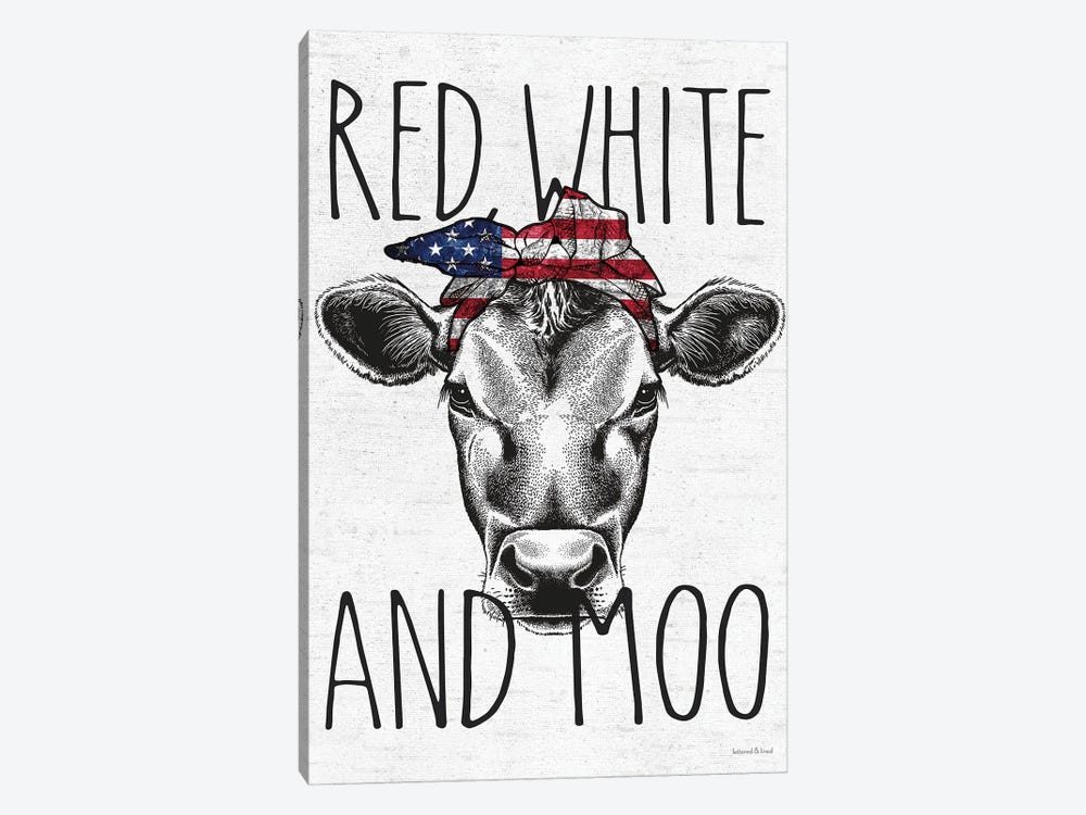 Red, White And Moo by lettered & lined 1-piece Art Print