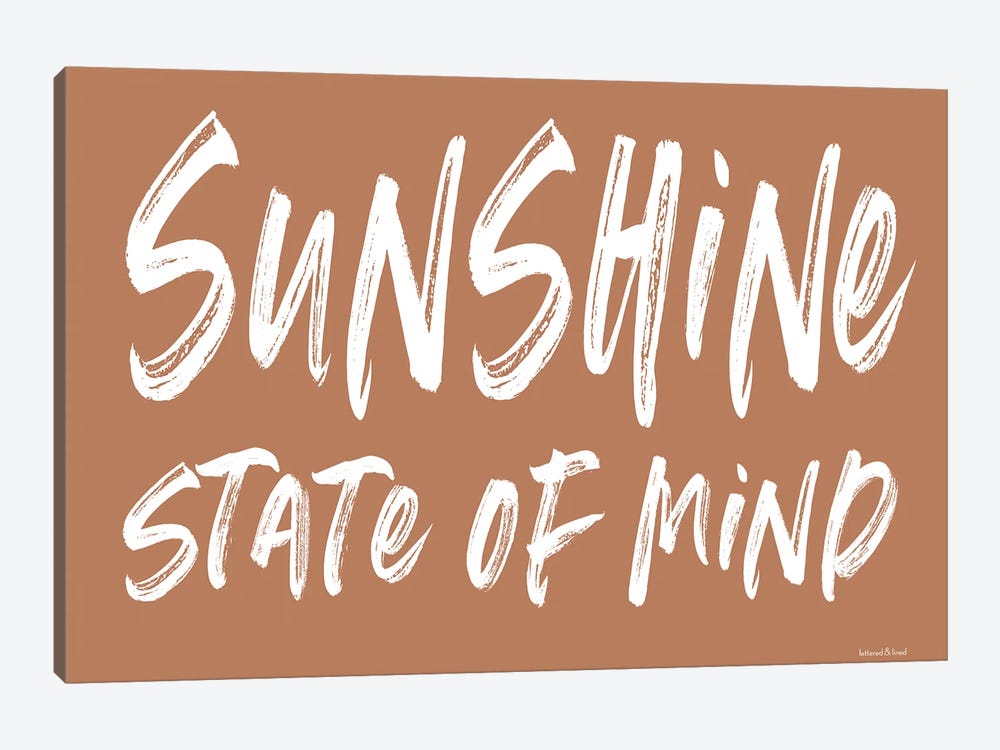 Sunshine State Of Mind by lettered & lined 1-piece Canvas Artwork