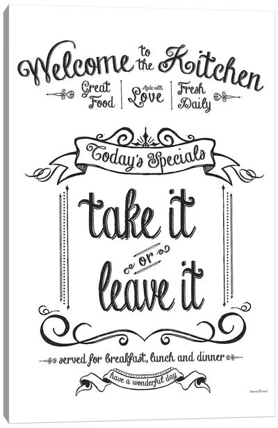 Take It Or Leave It Canvas Art Print - lettered & lined