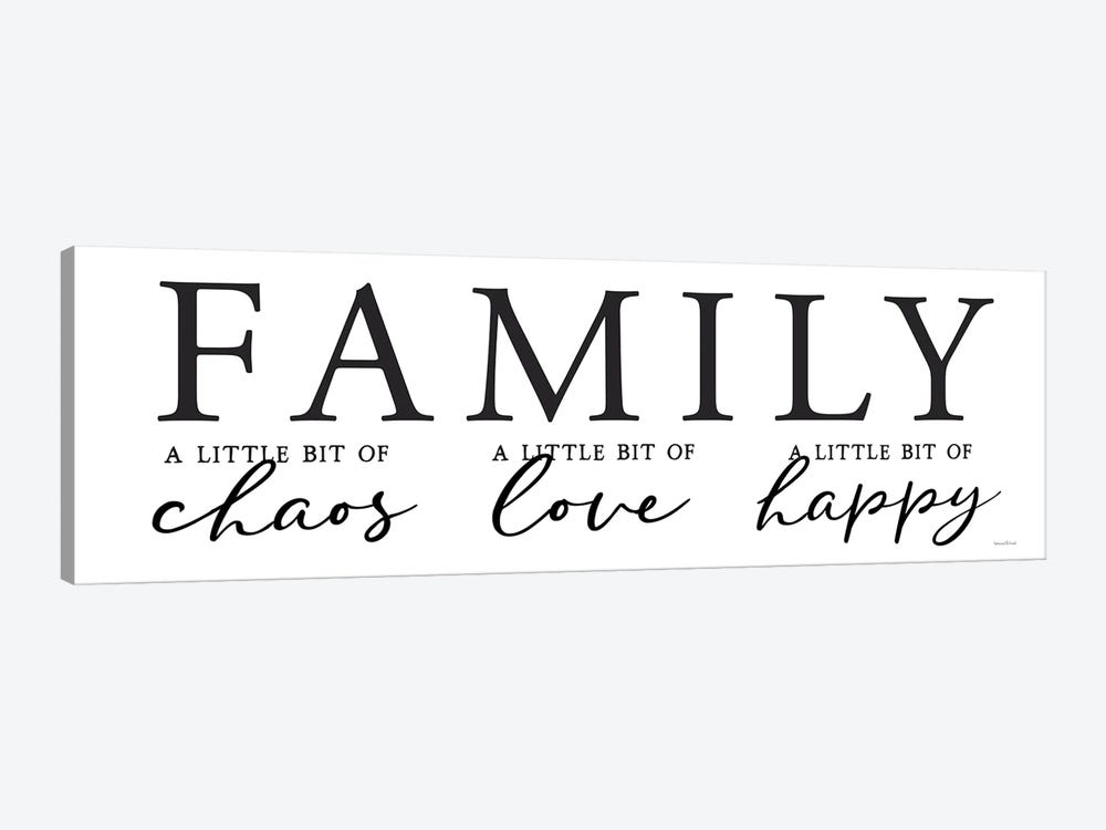 Family by lettered & lined 1-piece Canvas Artwork