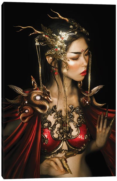 Red Dragon Canvas Art Print - Lillian Liu