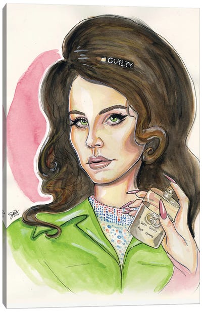 Lana Del Rey For Gucci Canvas Art Print - Perfume Bottle Art