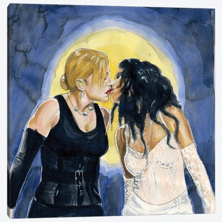 Like a Virgin II - Madonna And Christina Aguilera Canvas Print #LLM35} by Sean Ellmore Art Print