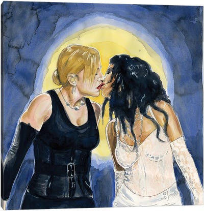 Like a Virgin II - Madonna And Christina Aguilera Canvas Art Print - Pop Music Art