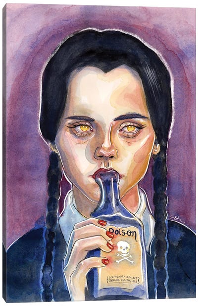 Wednesday Addams Canvas Art Print - Christina Ricci