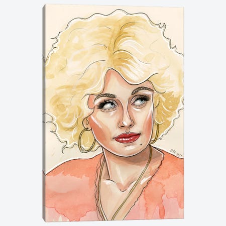 Dolly Parton 9 To 5 Canvas Print #LLM39} by Sean Ellmore Canvas Artwork
