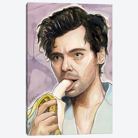 Harry Styles Banana Canvas Print #LLM42} by Sean Ellmore Art Print