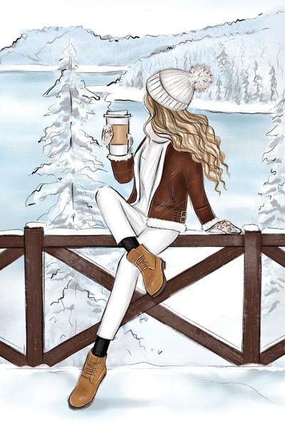 Switzerland: Mountains In Switzerland Blonde Girl by LaLana Arts