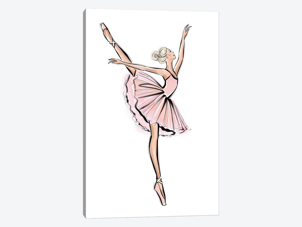 Ballerina Blonde Girl by LaLana Arts 1-piece Canvas Artwork