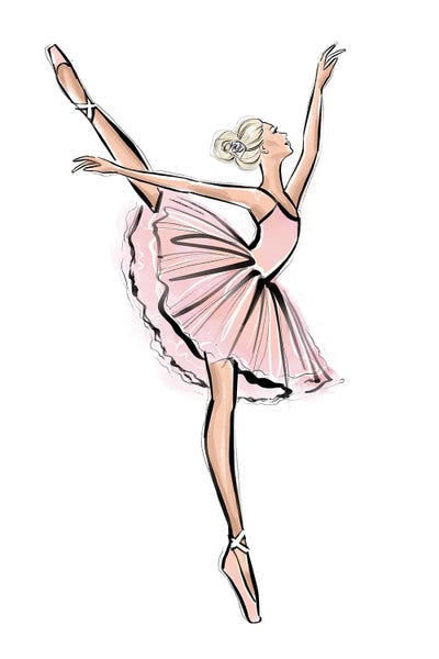 Fashion Illustrations: Ballerina Blonde Girl by LaLana Arts