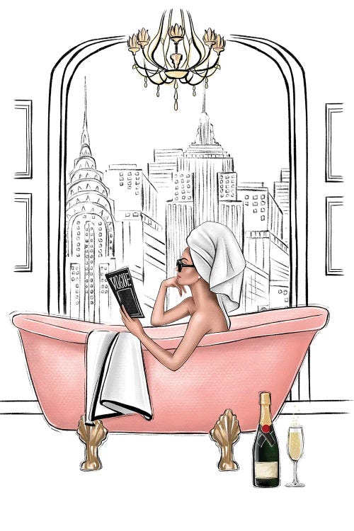 Relax In Bathroom In Ny by LaLana Arts wall art