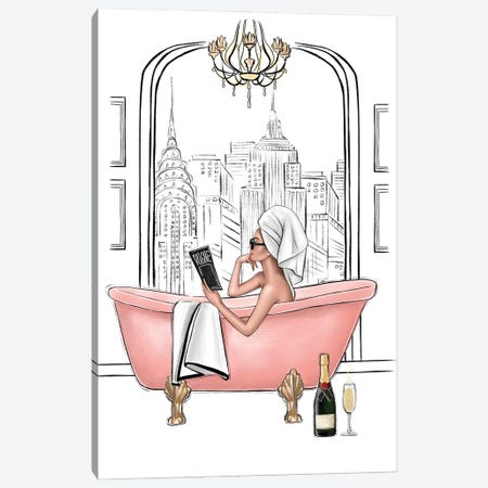 Relax In Bathroom In Ny Canvas Print #LLN112} by LaLana Arts Canvas Art