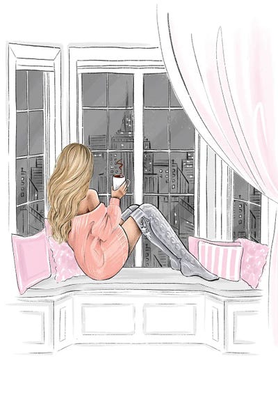 United States of America: Cozy Evening Blonde Girl by LaLana Arts