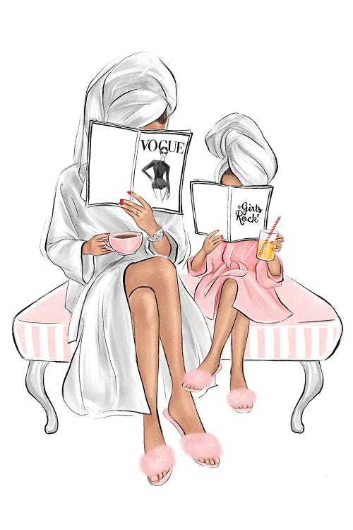 Mom And Daughter by LaLana Arts wall art