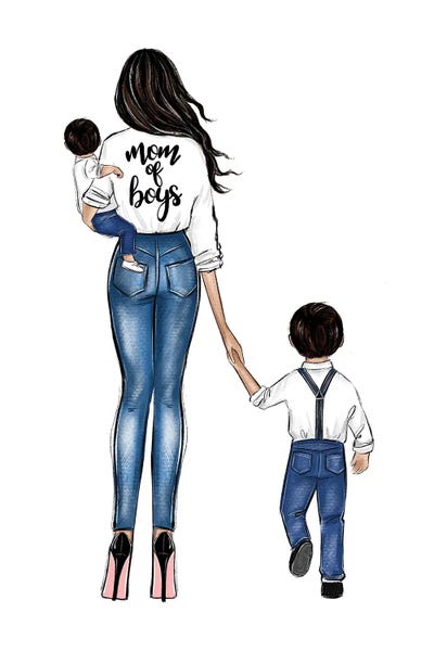 Women's Pants: Mom Of Boys Brunette by LaLana Arts