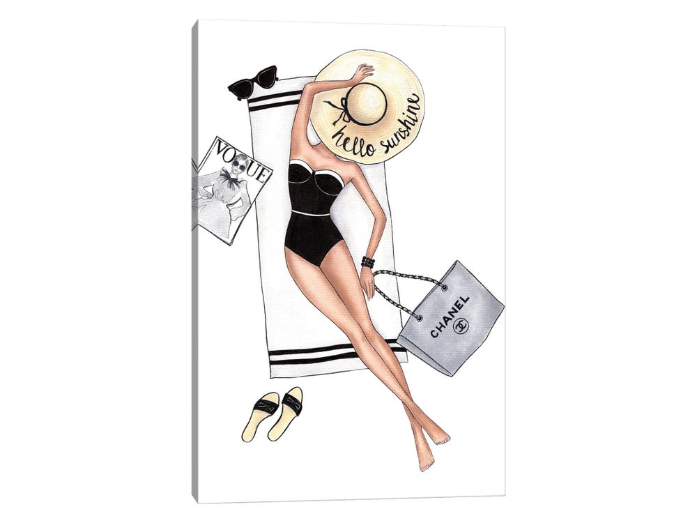 Chanel Outfit Nude Canvas Print by LaLana Arts