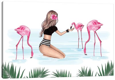 Flamingos Canvas Art Print - LaLana Arts